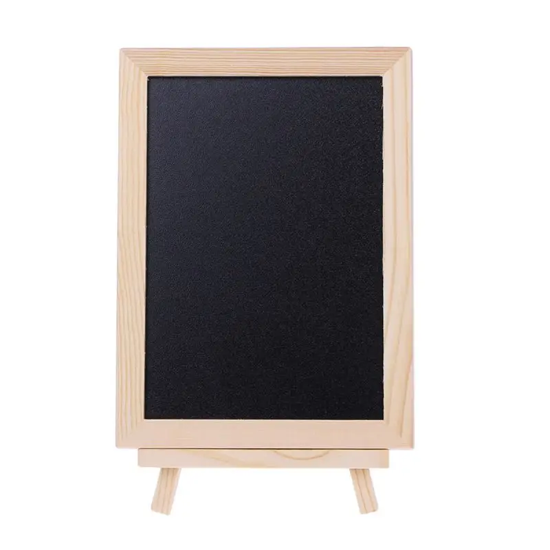 Mais novo quadro de mesa de madeira dupla face placa de mensagem blackboard crianças brinquedo desenho placa mensagem preto placas