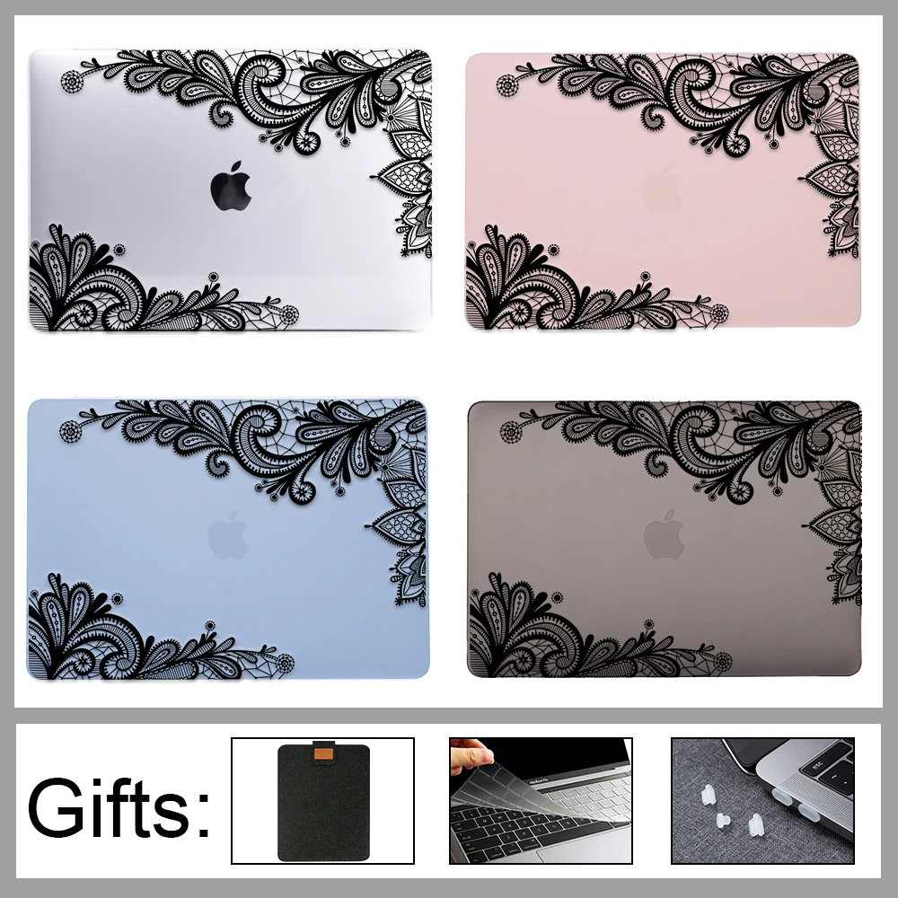 Sanmubaba Lace Print Case For Macbook Air Pro 11 12 13 15 16 Laptop Sleeve Shell For Mac book Pro 13 A2289 A2251 A1989 A1278