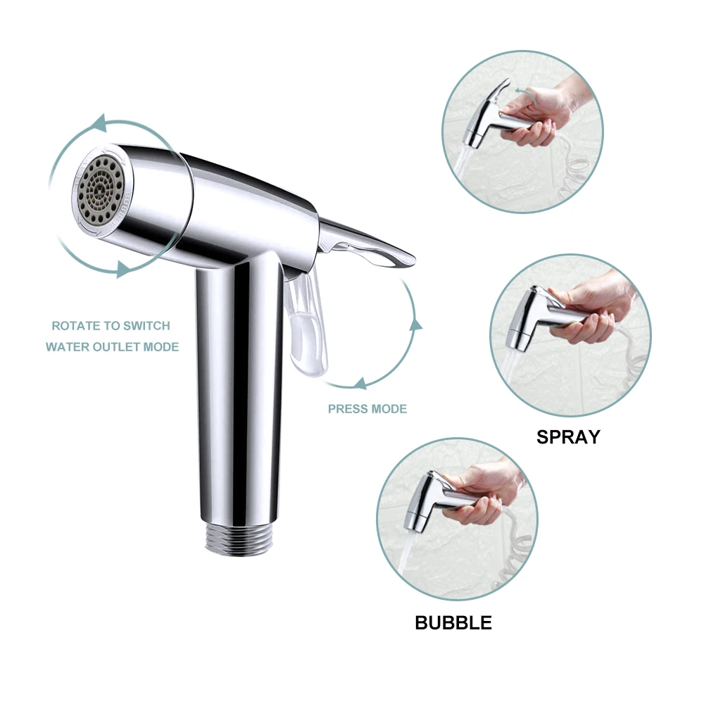 Black Brass Body 2 Function Handheld Bidet Spray Shower Set ABS Toilet Sprayer Cloth Diaper Bidet Sprayers Shower Spray Shattaf