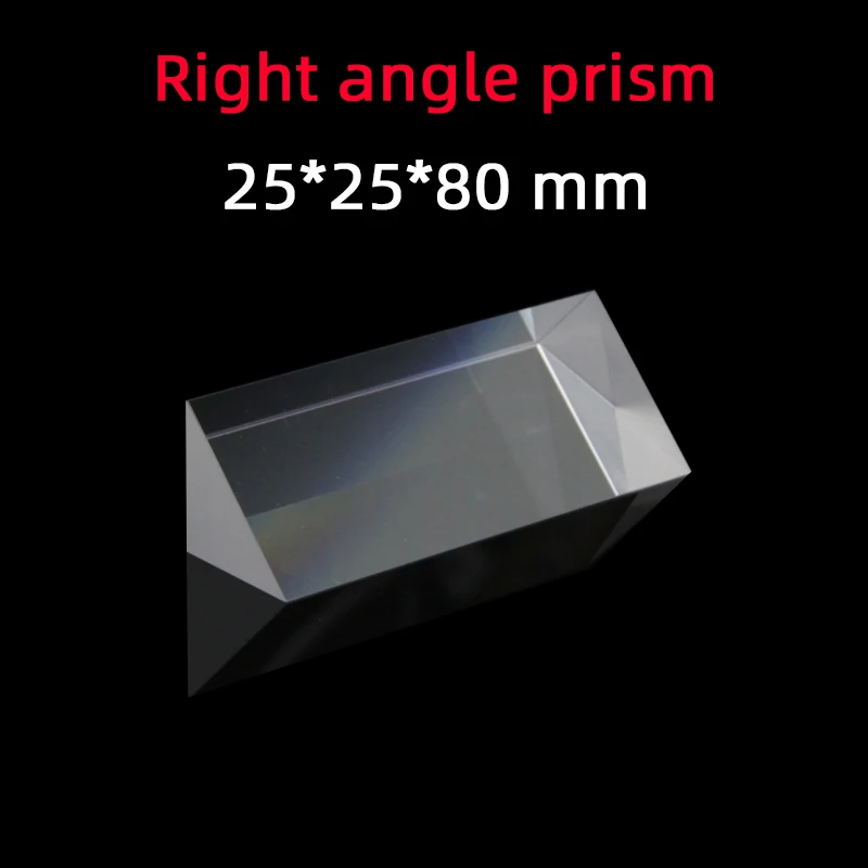 Prisma de Material de Prisma 25*25*80 Ângulo Refração k9 Vidro Óptico Reflexivo Personalização de Fábrica