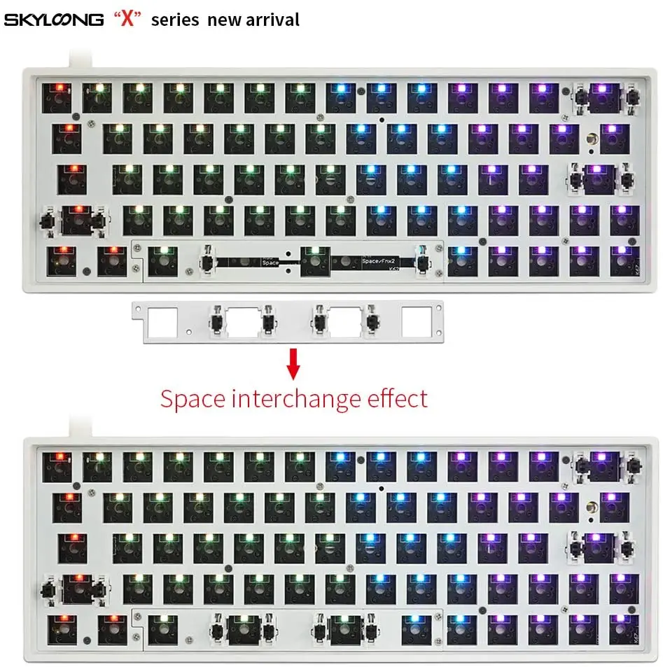 Kit de clavier mécanique GK64XS, Bluetooth, personnalisable rvb, double Mode, remplaçable à chaud, Compatible avec Cherry MX Gateron Kailh