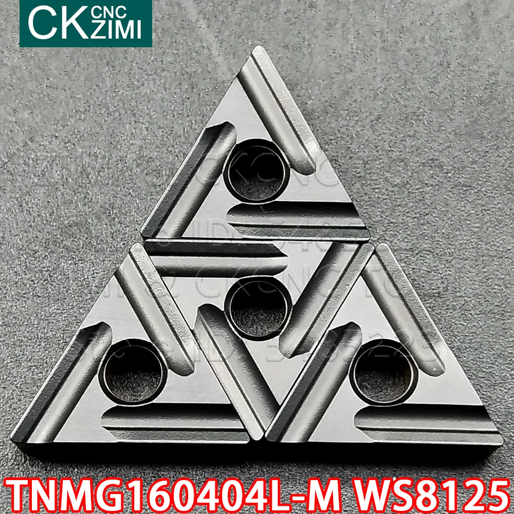 10 قطعة TNMG160404L-M WS8125 HS8125 عالية الجودة كربيد تحول أداة TNMG 160404 L المعادن مخرطة أجزاء مخرطة أداة للصلب