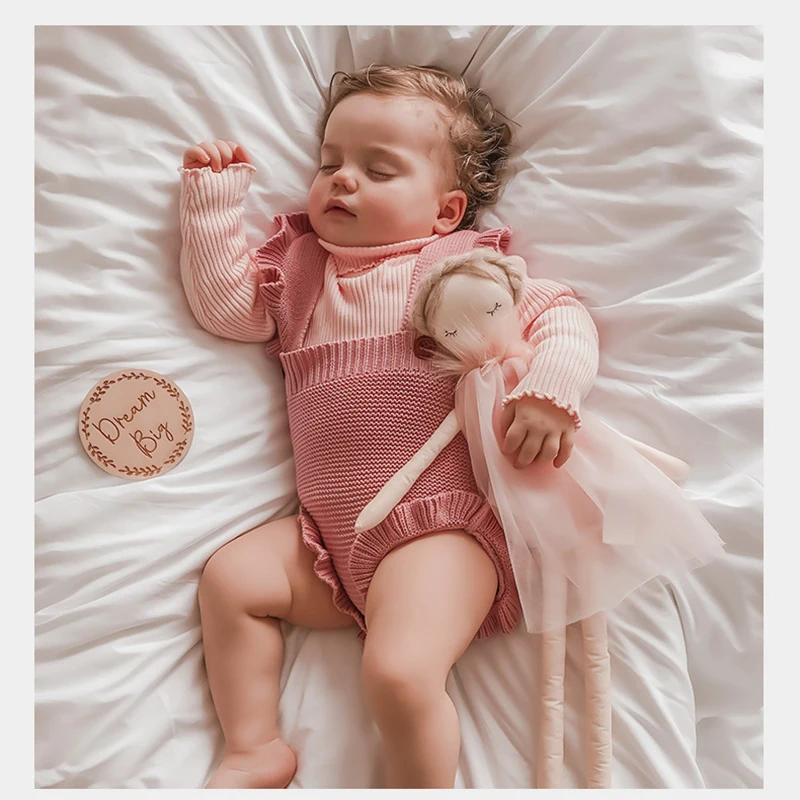 2022 Newborn Baby Girl Knitted Clothes Baby Boys Rompers Brand Jumpsuit Autumn Baby Girls Rompers Cotton Infant Baby Girl Romper