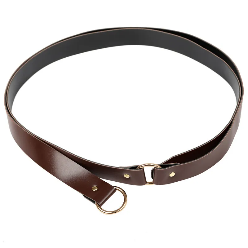 220cm Medieval Renaissance Waist Ring Belt Costume Accessory Parts For Adult Men Viking Knight Pirate Cosplay Leather Buckle