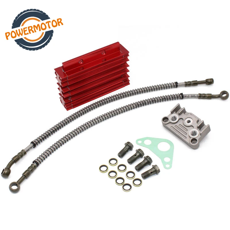 Motorcycle Oil Cooler Oil Radiator Kit Aluminum Alloy for LIFAN 110 125CC PIT DIRT BIKE CRF Oil Monkey Bike ATV Quad Motorcycle