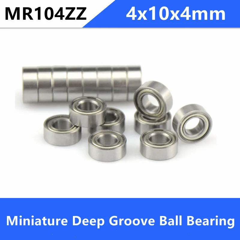 

50pcs/100pcs/500pcs Miniature bearings MR104ZZ L-1040ZZ 4*10*4mm Deep Groove Ball Bearing 4x10x4mm MR104-2Z MR104Z MR104