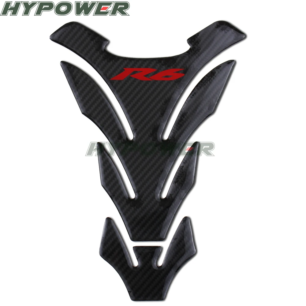 3D Motorcycle For YAMAHA R6 YZFR6 YZF-R6 YZF R6 Fuel Tank Pad Reflective Carbon Fiber Bone Black