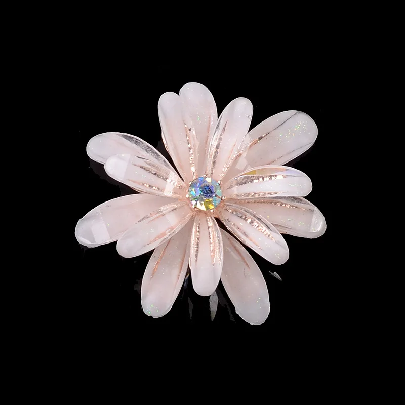 5 Pcs DIY Alloy Resin Flower Accessories For Wedding Decoration Material Brooch Hair Bow Clothing DIY Jewelry Craft Accessories