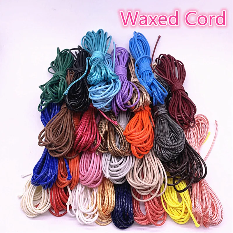 Cordón encerado de 2,0mm y 5 metros, cuerda de hilo encerado, correa de collar, cuentas, fabricación de joyas DIY para pulsera, novedad