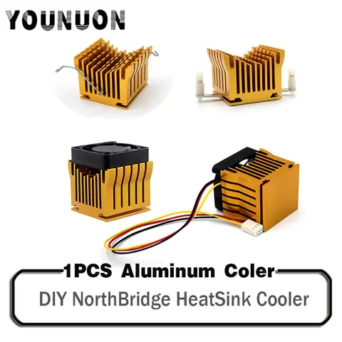 40mm Cooling Fan 1 Piece Golden DIY Northbridge Heatsink Cooler with 40mm Fan 12V 40x40x10mm 40x40x20mm Cooling Fan