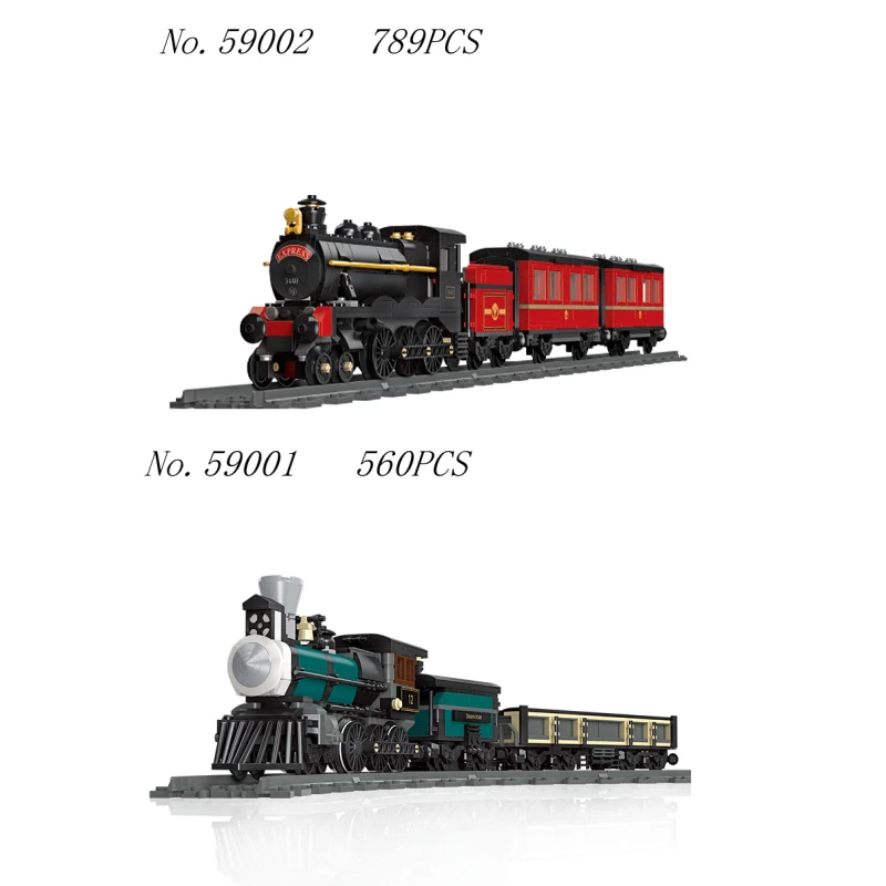 JIESTAR In Stock MOC Classic Steam Train Series Freight Train Building Blocks DIY Children Boys And Girls Toy Birthday Gifts