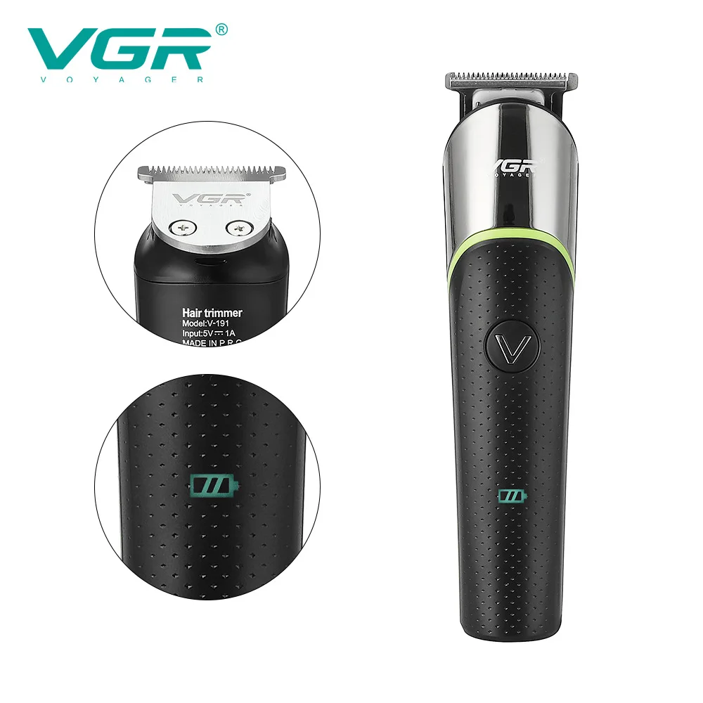 VGR 191 Hair Clipper แบบพกพา Professional Personal Care USB Trimmer ตัดผมสำหรับตัดผม Clippers