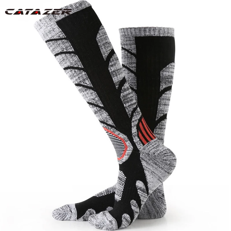 Professional Warm Knee-length Ski Socks Man/Woman Winter Thick Warm Cotton Socks/Cycling Hosiery Stocking Skis/Sled Foot Warmer