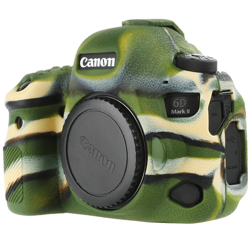 Per Canon 6D2 Silicone Della Macchina Fotografica Custodia protettiva per Canon 6D MARK II 6DII 6D2 Litchi Texture antiscivolo Macchina Fotografica