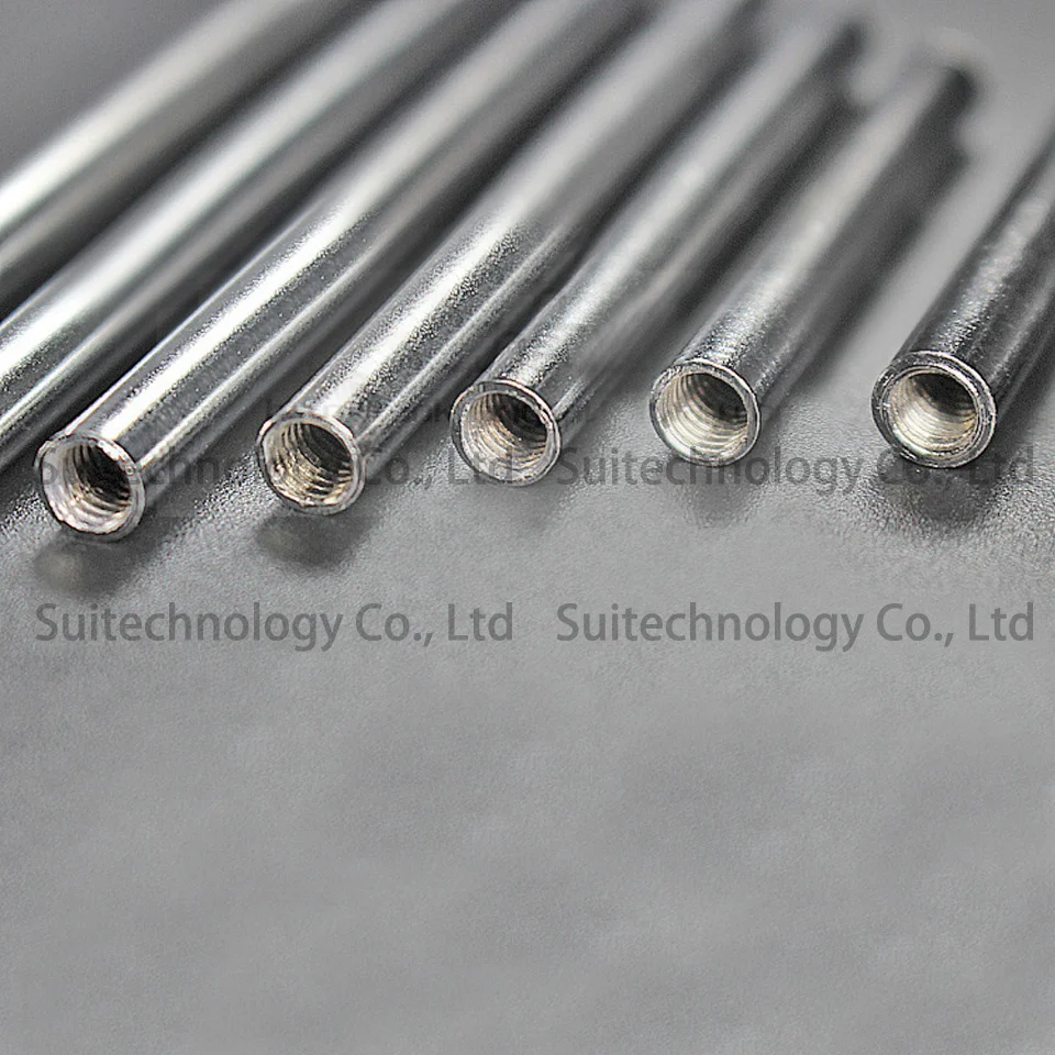 5pcs Inner Tooth M4 Hollow Straight Tube Nut Internal Thread Inner Wire Iron Chrome-plated Hollow Rod