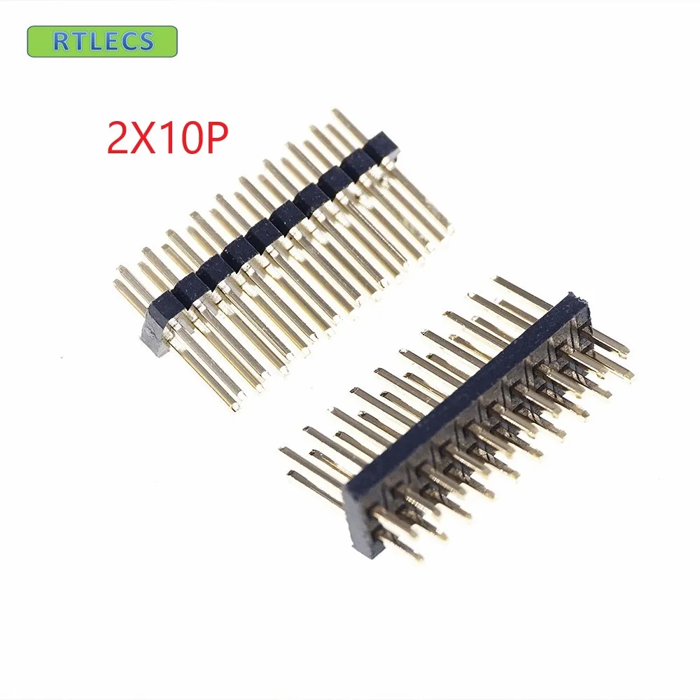 

1000pcs 2x10 P 20 pin 1.27mm Pitch Pin Header male dual row Male straight gold flash Rohs Reach double rows pitch 1.27