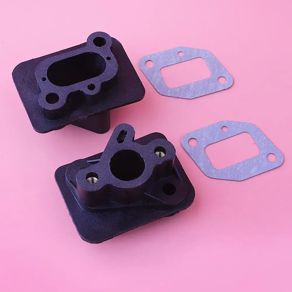2Pcs/lot Brush Cutter Intake Manifold For 40-5 43CC 52CC Trimmer Parts Carburetor Base Connector Admitting Pipe Carb Adaptor