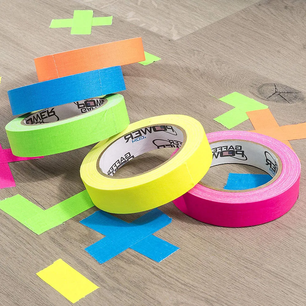 6pcs/Set Luminous Sticker UV Blacklight Reactive Glow In The Dark Tape Neon Gaffer Tape Safety Warning UV Tape For Home Decor