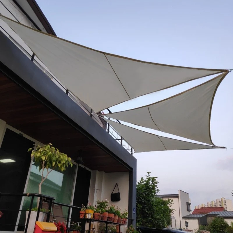 Gray 300D Waterproof Awning Oxford Polyester Sunshade Sails Garden Yard Terrace Canopy Outdoor Beach Camping Sun Shelter Tent