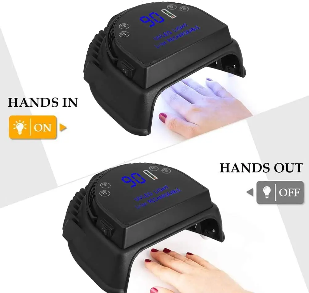 Professional Cordless LED Nail Lamp UV Nail Lamp Rechargeable with Battery Design UV LED Lamp Light High Power