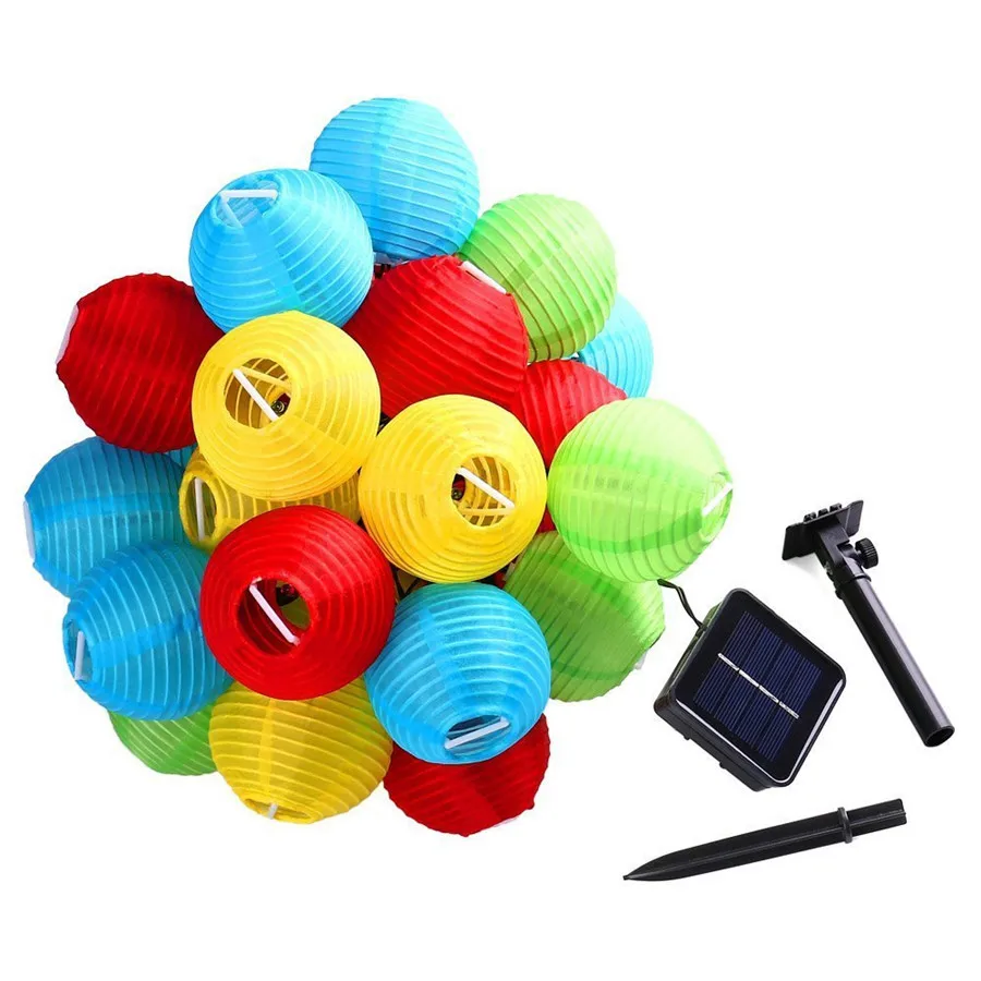 Imagem -05 - Thrisdar-outdoor Solar Globe Lights Fairy Guirlanda Impermeável Lanterna String Light Feriado Decoração do Pátio 10 20 30 Led