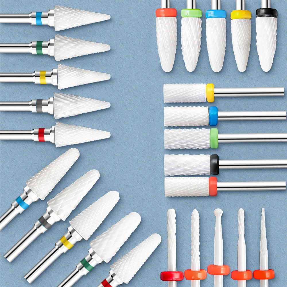 ネイルドリルバリビットセラミックフライスカッターマニキュアネイルドリルビット電気ネイルミルカッターマニキュアマシン用