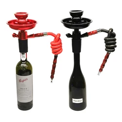 Water Pipe Smoking Bottle Stem Hookah Kit Liquor Glass Chicha Set Vodka Hookha Champagne Travel Whiskey Shicha Beer Wine Sheesha