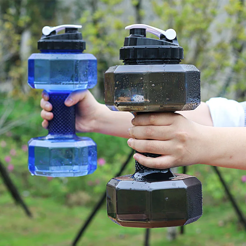 Haltère à eau de grande capacité, bouteille de sport, gym, course à pied, fitness, musculation, exercice en plein air, vélo, camping, cyclisme