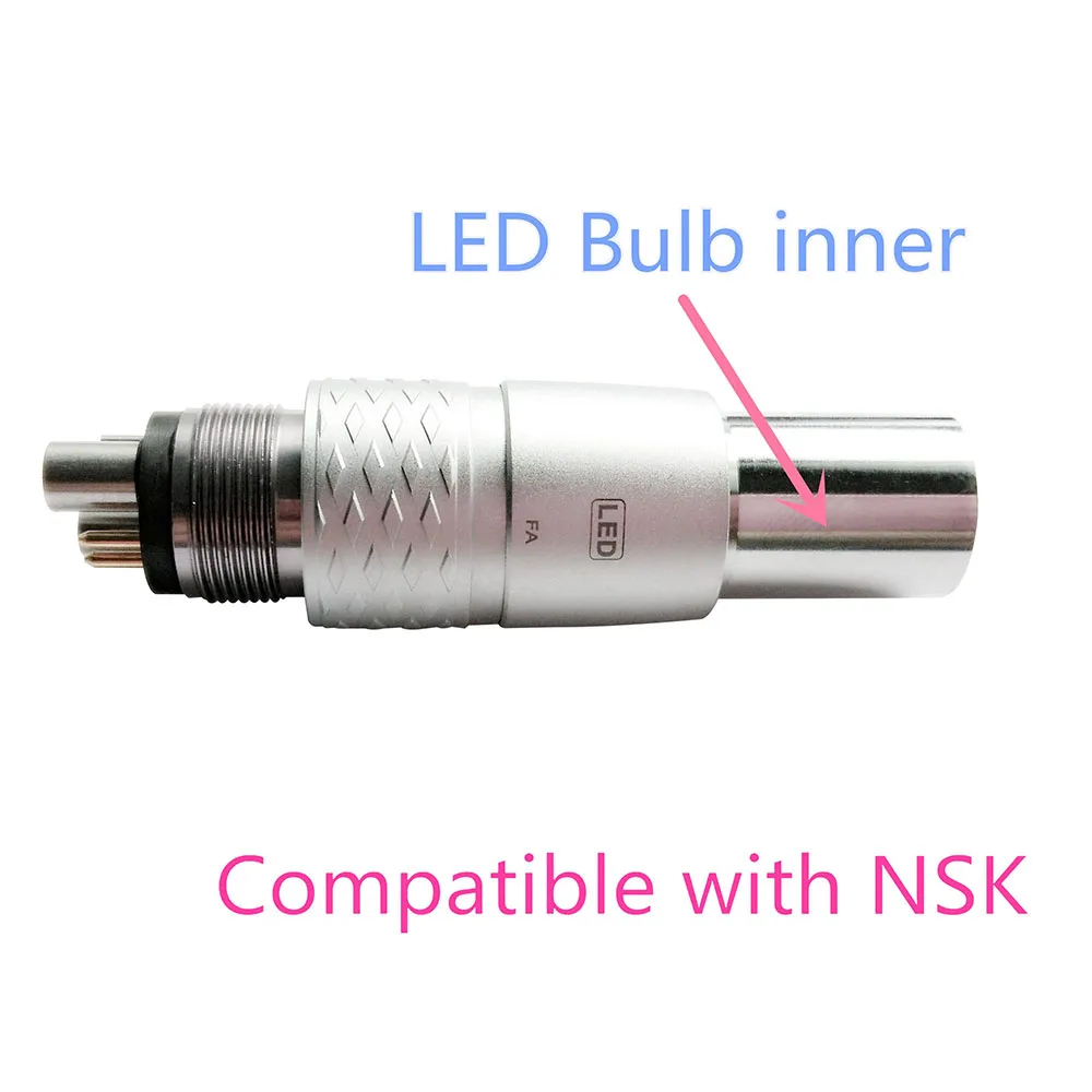 New Arrival Dental NS* De-MAX handpiece 6-Pin Fiber Optic LED COUPLING Coupler ,NS* fiber optic adaptor 6 holes