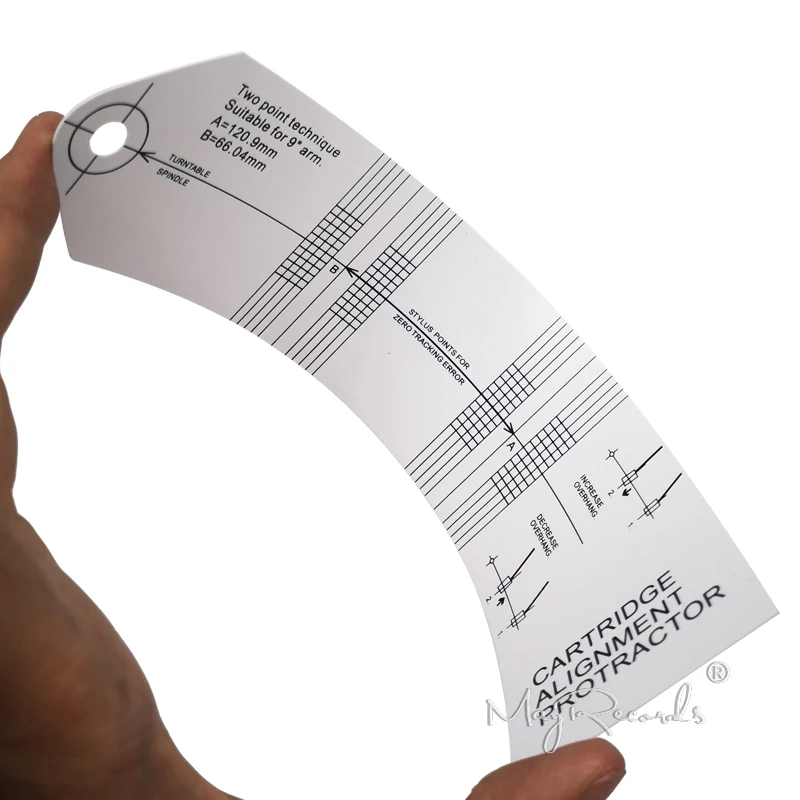 Cartridge Alignment Ruler Protractor LP Vinyl Turntable Phonograph Pickup Calibration Distance Gauge Protractor Adjustment Acces