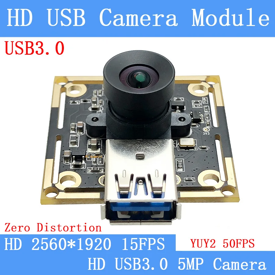 

Zero Distortion HD 5MP Webcam 50FPS 30FPS 5MP High Speed YUY2 UVC USB3.0 Camera Module for Android Linux Windows Mac