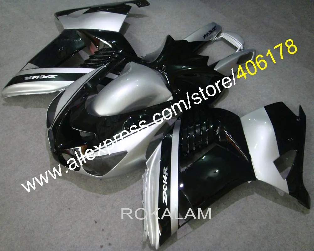 

06-11 ZX 14R ZX-14R Fairing Kit For Kawasaki Ninja ZX14R 2006-2011 Black Silver Sport Motorcycle Fairings (Injection Molding)