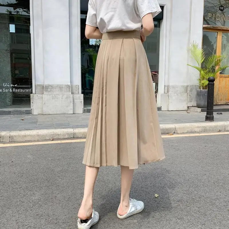 2024 Summer New Simple Solid Color One Piece Irregular Pleated Skirt High Waist Slimming Casual Women Suit Skirt Free Shipping