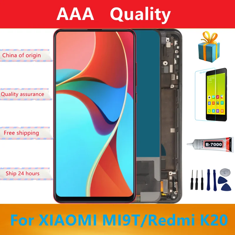 

ЖК-дисплей Amoled 6,39 дюйма для XiaoMi Mi 9T с рамкой для Redmi K20 Pro / K20 дисплей mi 9t pro сенсорный экран дигитайзер в сборе