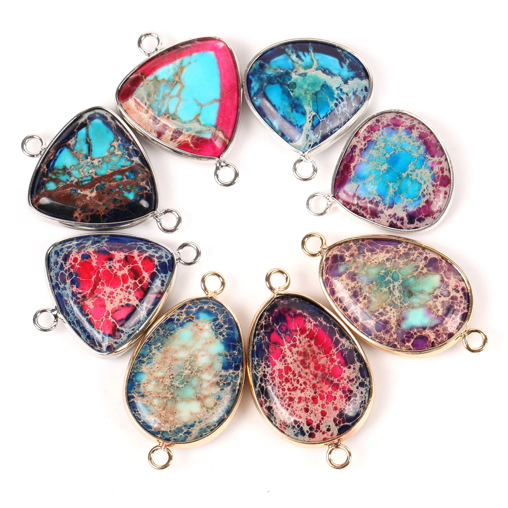 Natural Stone Pendants Drop Shape Triangle Pendants For Jewelry Making Diy Crafts Bracelet Necklace Handmade Accessories 25*21mm