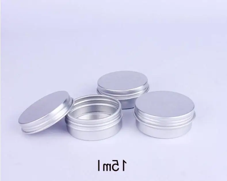 

15g Aluminum Empty Cosmetic Container With Lids 15ml Small Lip Balm Tin Solid Perfume Cosmetic Packaging Jar Sample Bottle