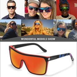 Hot Selling Oversized Sports Sunglasses One Piece Polarized Driving Shades KDEAM Men Women Fashion Sun Glasses With Box