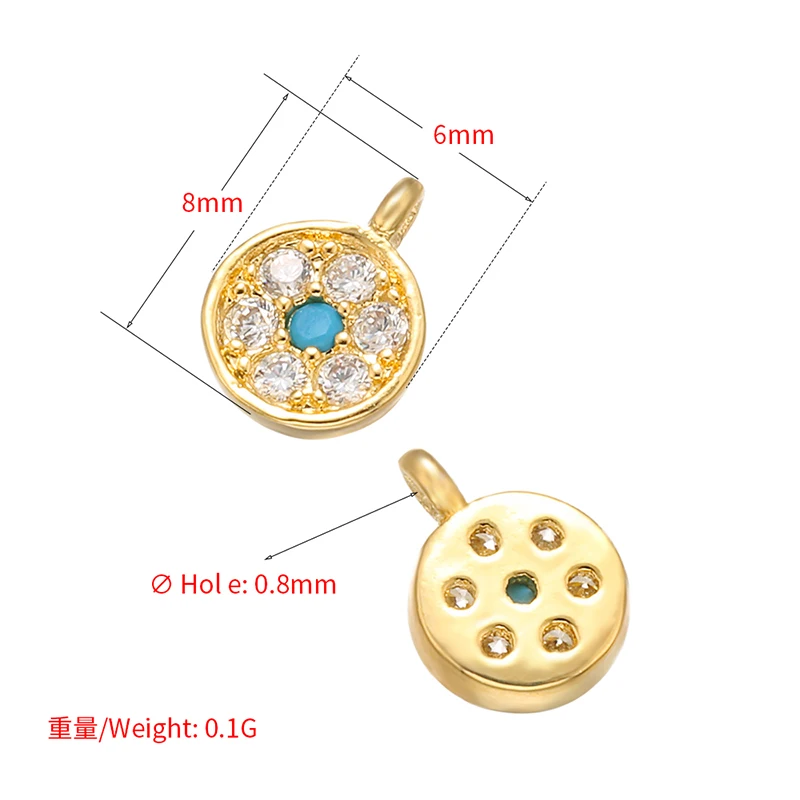 ZHUKOU Brass cute Cross crystal necklace pendant for women DIY handmade necklace jewelry accessories making findings model:VD664