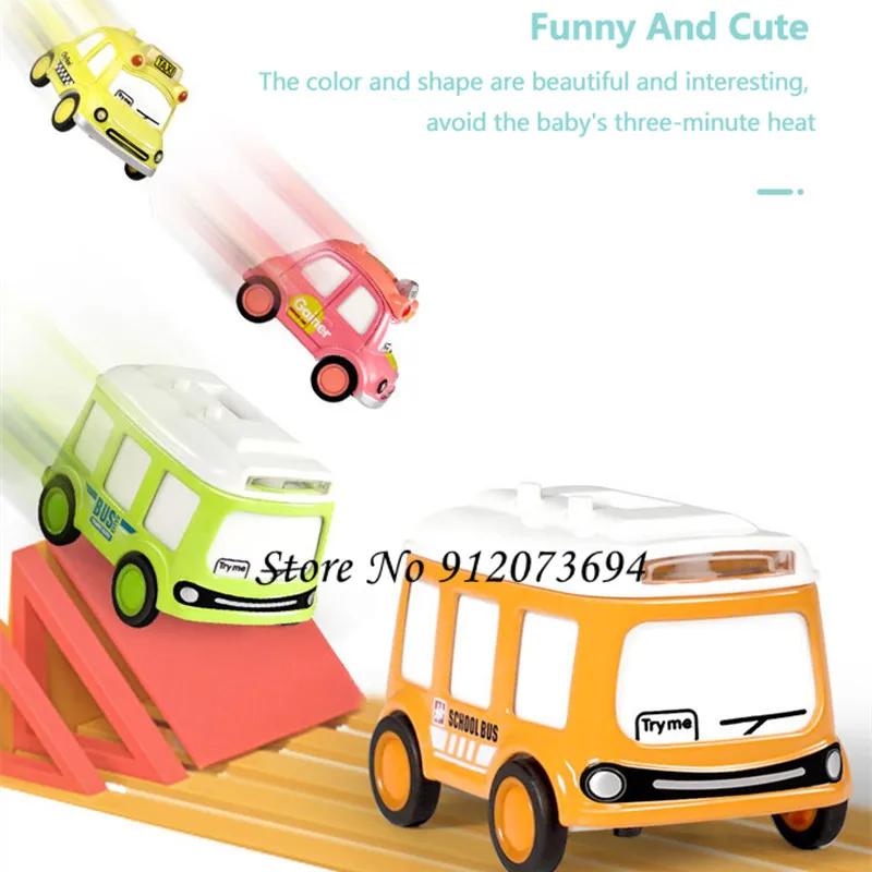 ساعة حثية تفاعلية نسخة Q حافلة 1:64 سبيكة عرض الجسم توقيت 360 درجة ° ألعاب أطفال للتفاعل بين الوالدين والطفل #2