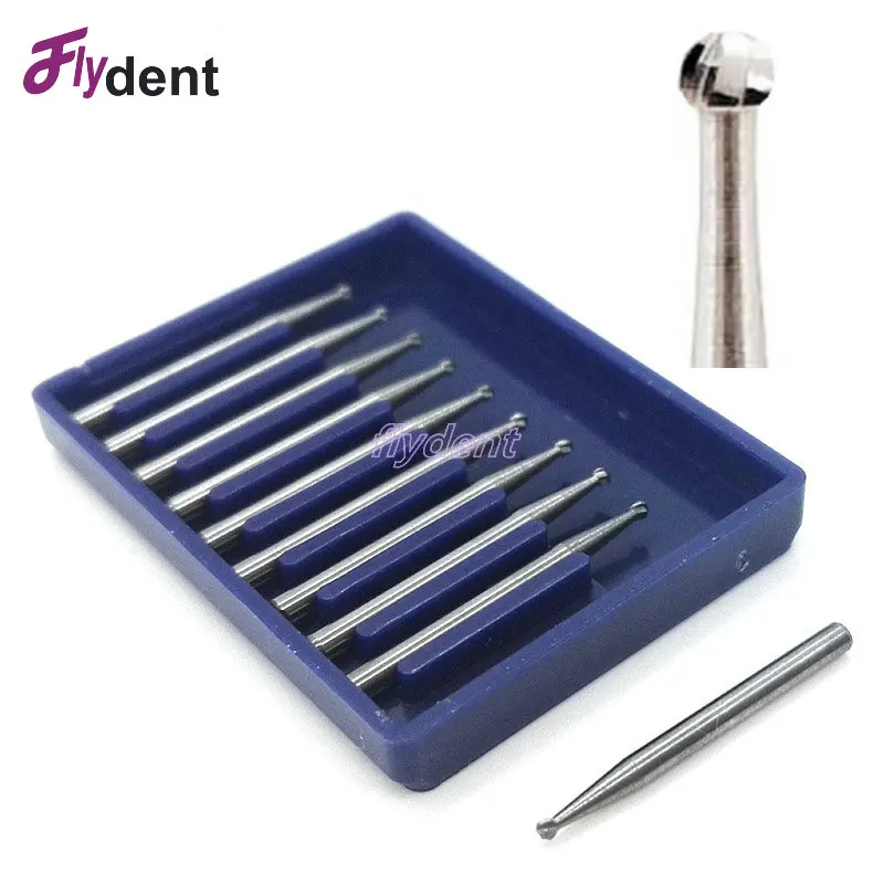 10 Pcs Dental Carbide Burs FG1/2/3/4/5 Round Bur Tungsten Steel Burs for High Speed Handpiece Dental Tool