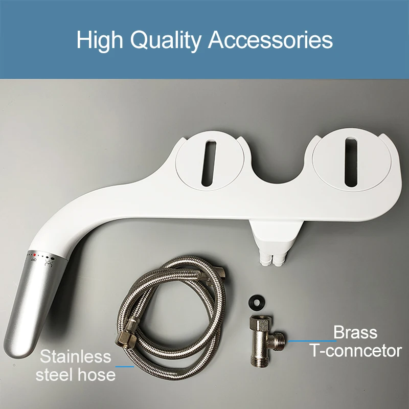 Imagem -05 - Ecofresh-ultra-slim Toilet Seat Acessório Bidé Acessório Bico Duplo Pressão de Água Ajustável Pulverizador Ass Não-elétrico