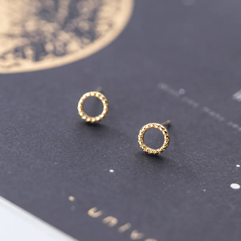 La Monada Circle Earings Studs 925 Sterling Silver Fine Jewelry Minimalist Beautiful Stud Earrings For Women Silver 925 Korean