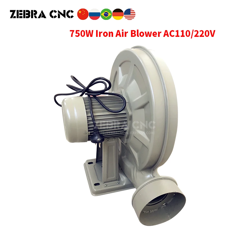 Ventilador de escape a laser, 750w, ventilador centrífugo ac110v ac 220v para máquina de corte e gravação a laser co2, ventilador de pressão média
