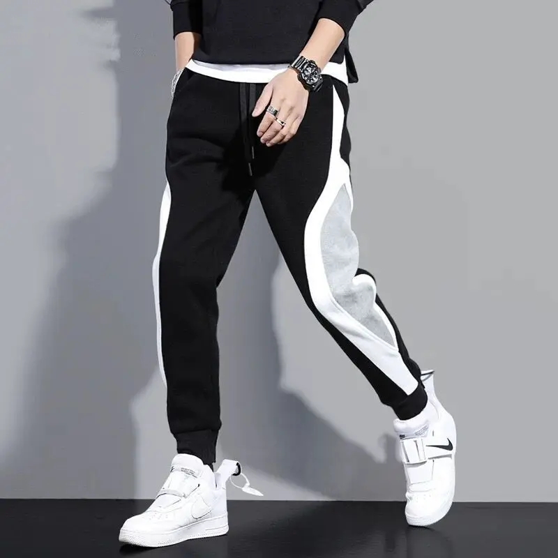 2023 nuovi uomini Joggers Patchwork pantaloni maschili pantaloni Casual pantaloni sportivi Jogger grigio Casual elastico Fitness Workout Dar 5XL