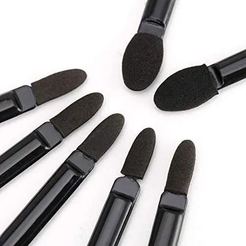 100pcs Disposable Eyeshadow Brushes Dual Sided Sponge Nylon Sets & Kits Eye Shadow Brushes Makeups For Cosmetic Applicator Black