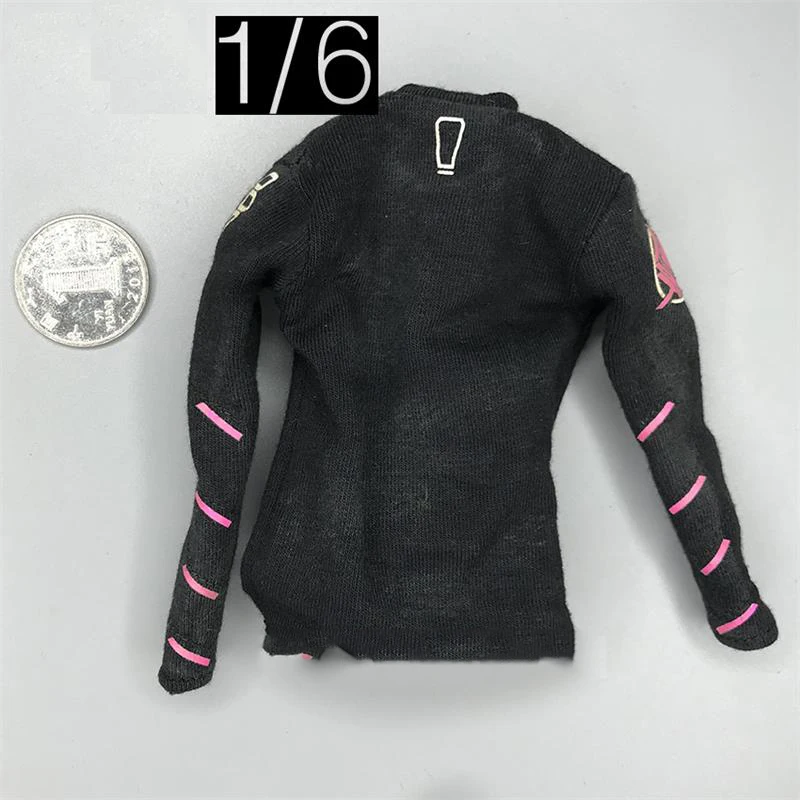 1/6th Devil Toys Trendy Science Fiction Black Long Shirt Sweater For 12inch Doll Action Collectable