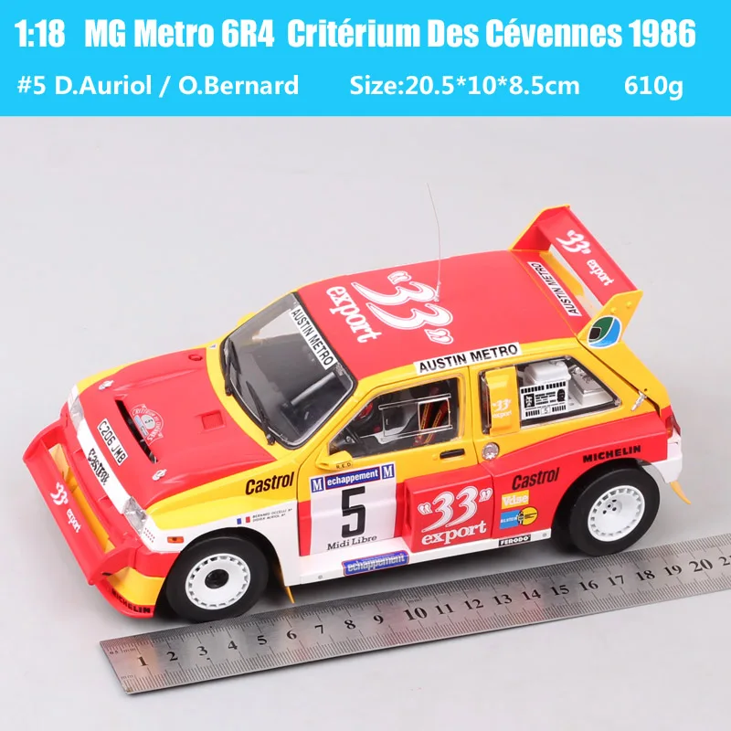 1/18 Scale SunStar 1986 Austin MG Metro 6R4 Winner Criterium Des Cevennes #5 D.Auriol Rally Car Model Diecasts & Toy Vehicles