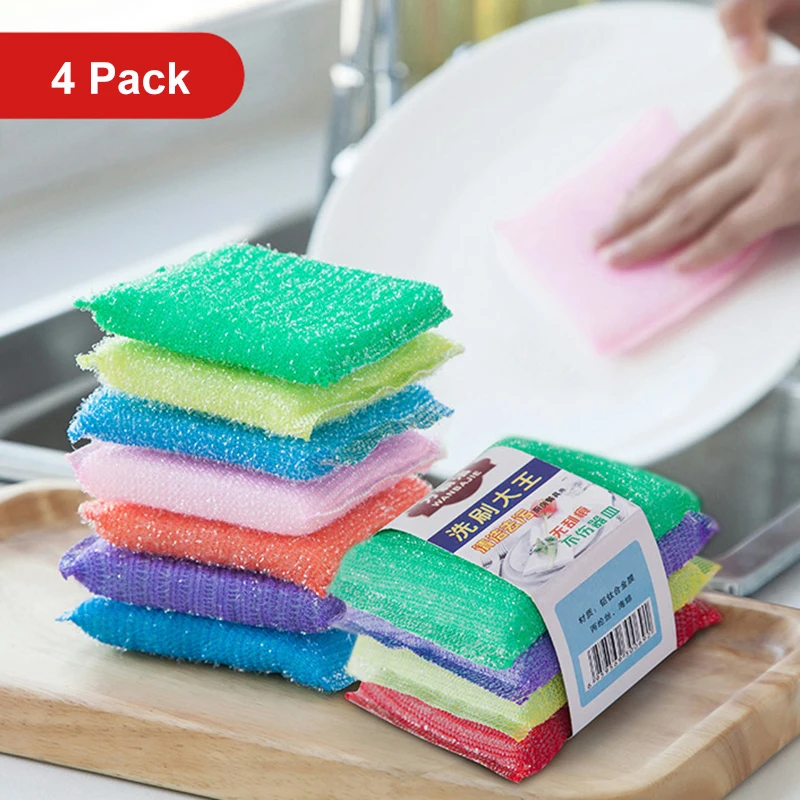 Double Sided Kitchen Cleaning Sponge Kitchen Clean Cloth Dishwashing Sponge Decontamination Pot Bowl Clean Bathroom Accessories