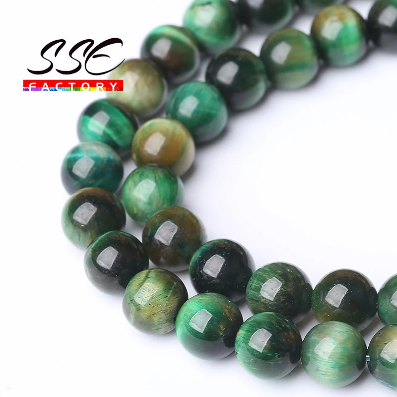 

Natural Green Tiger Eye Stone Round Loose Beads For Jewelry Making 6 8 10 12mm DIY Bracelet Accessories 15'' Strands Wholesale