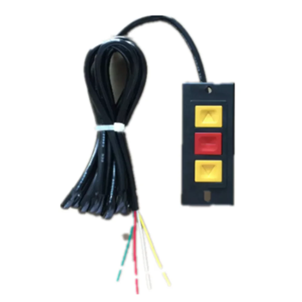 Button switch Rolling door up to stop 3 button black plastic shell button switch with line